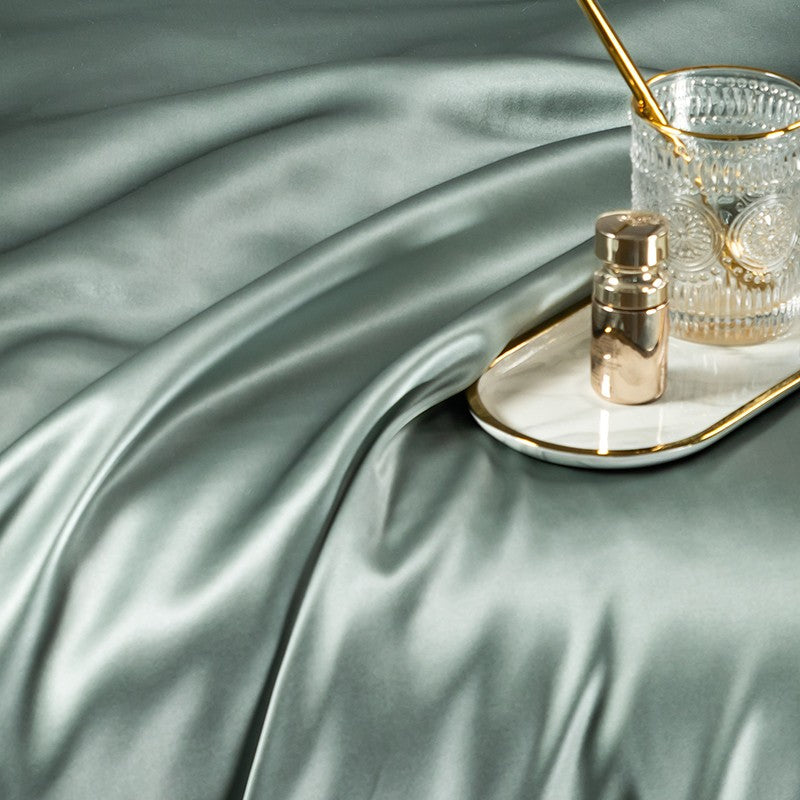 Zenith Aqua Green Silk Bedding Set
