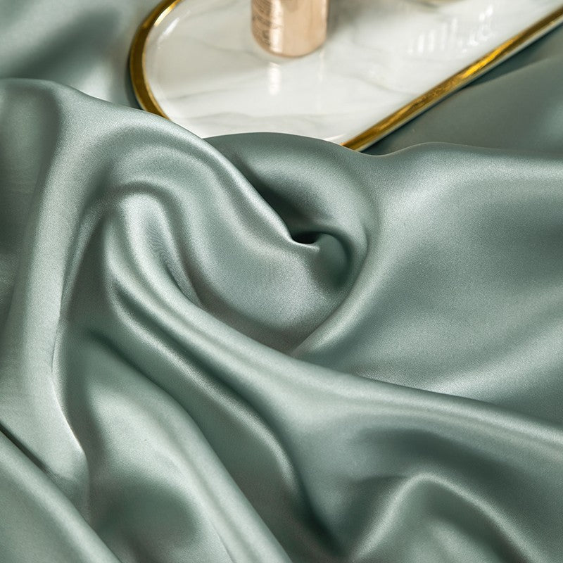 Zenith Aqua Green Silk Bedding Set