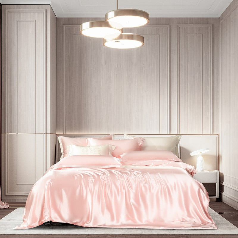 Zenith Pink Luxury Silk Bedding Set