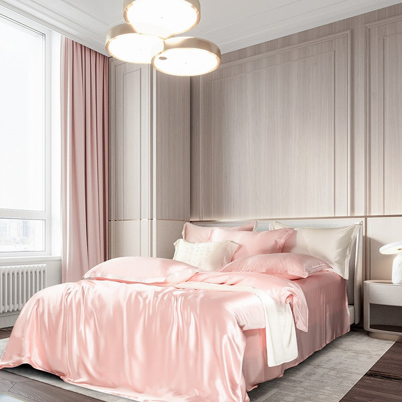 Zenith Pink Luxury Silk Bedding Set