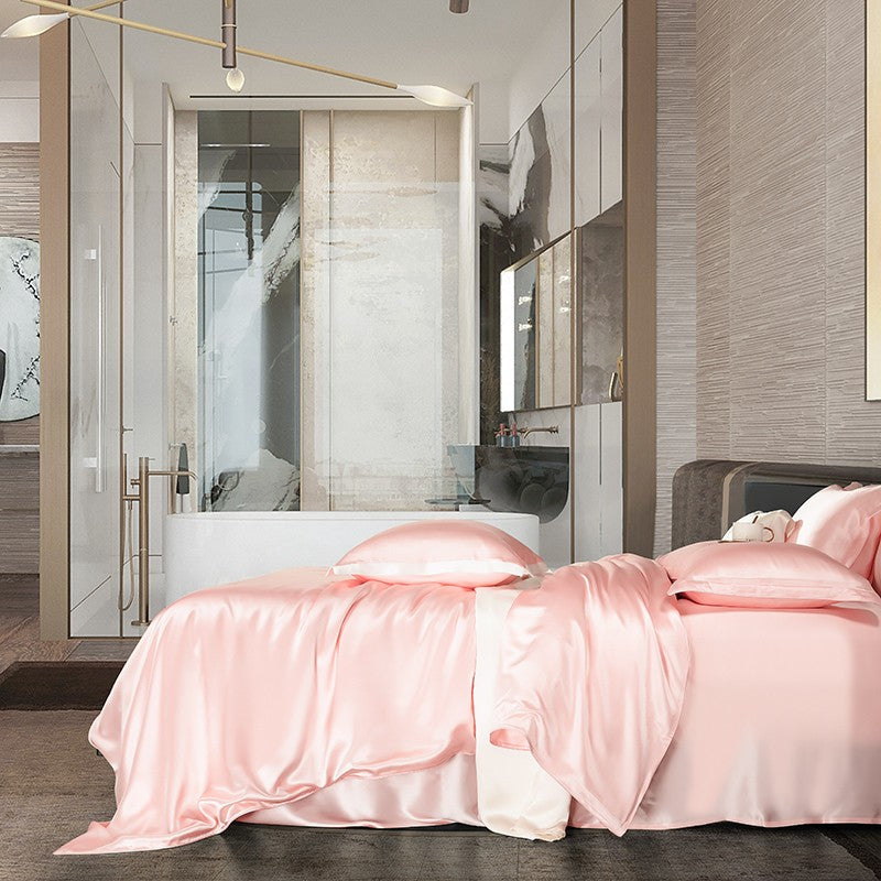 Zenith Pink Luxury Silk Bedding Set