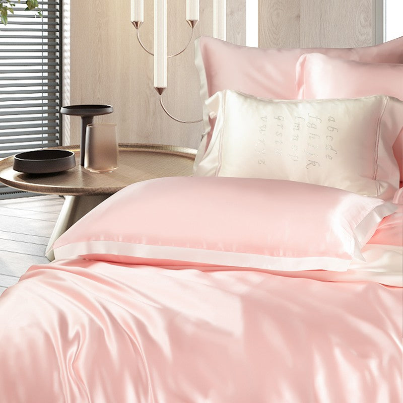 Zenith Pink Luxury Silk Bedding Set