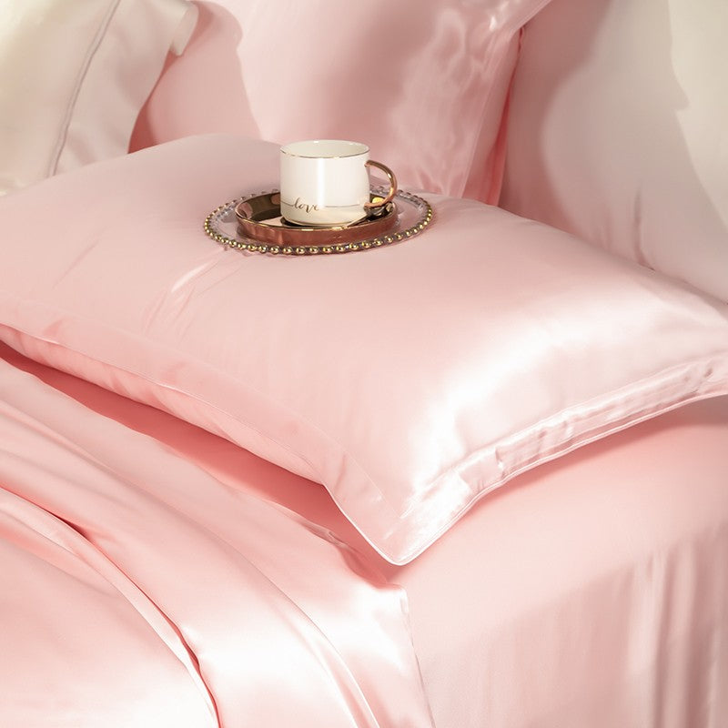 Zenith Pink Luxury Silk Bedding Set