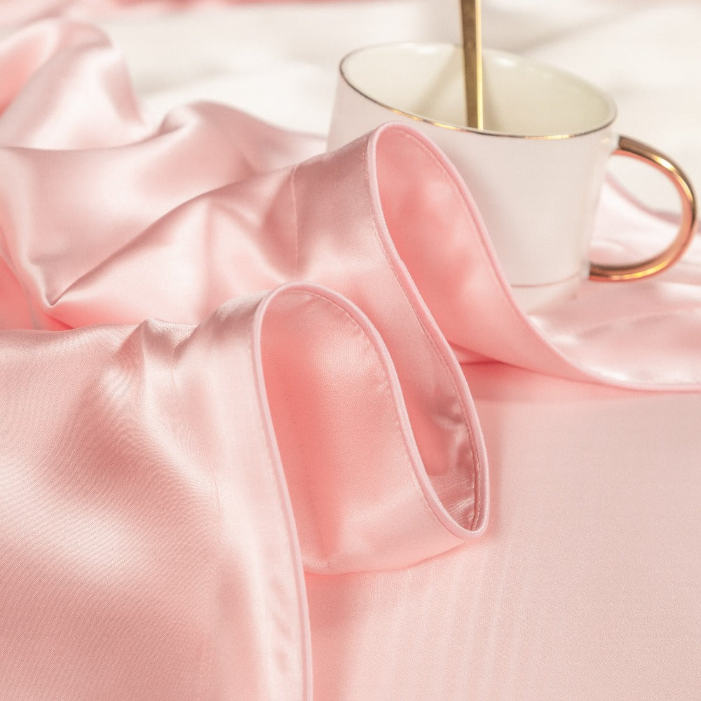 Zenith Pink Luxury Silk Bedding Set