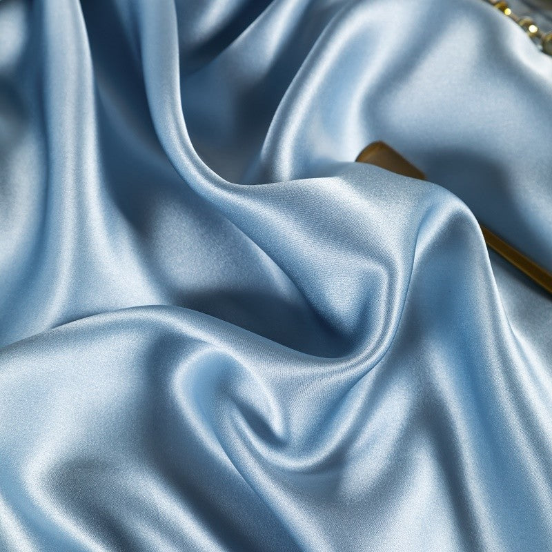 Zenith Sky Blue Silk Bedding Set