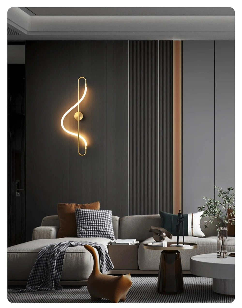 Kolia Wall/Pendant Chandelier LED Dimmable Black White Gold Chrome