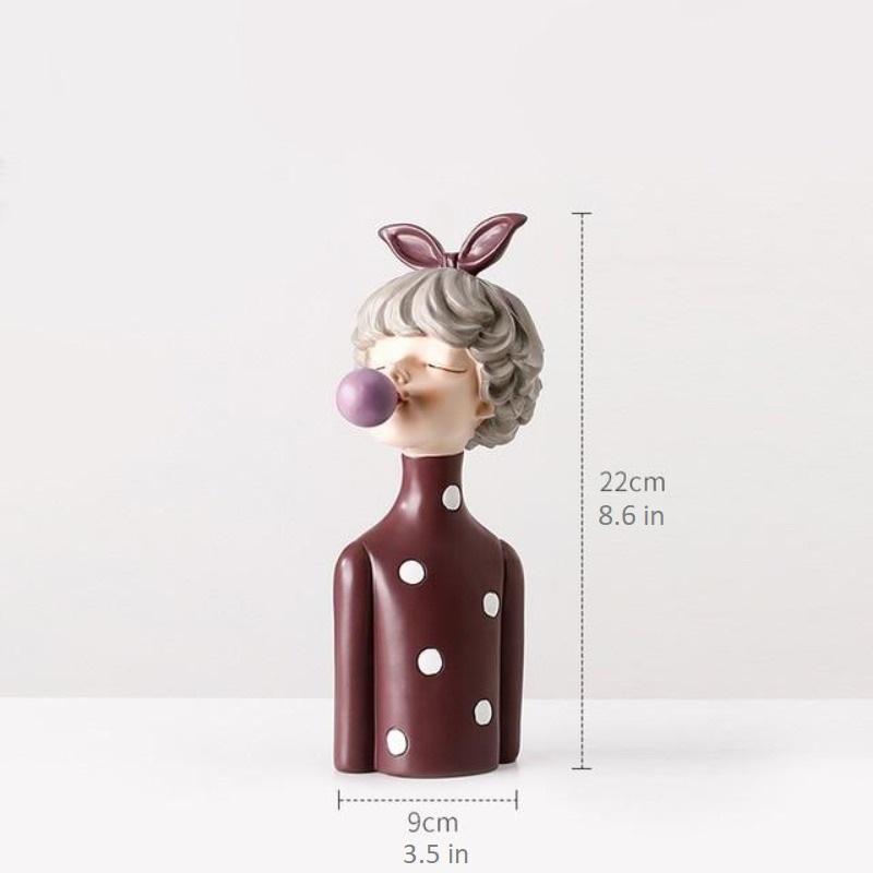 Bubblegum Girl Resin Figurine