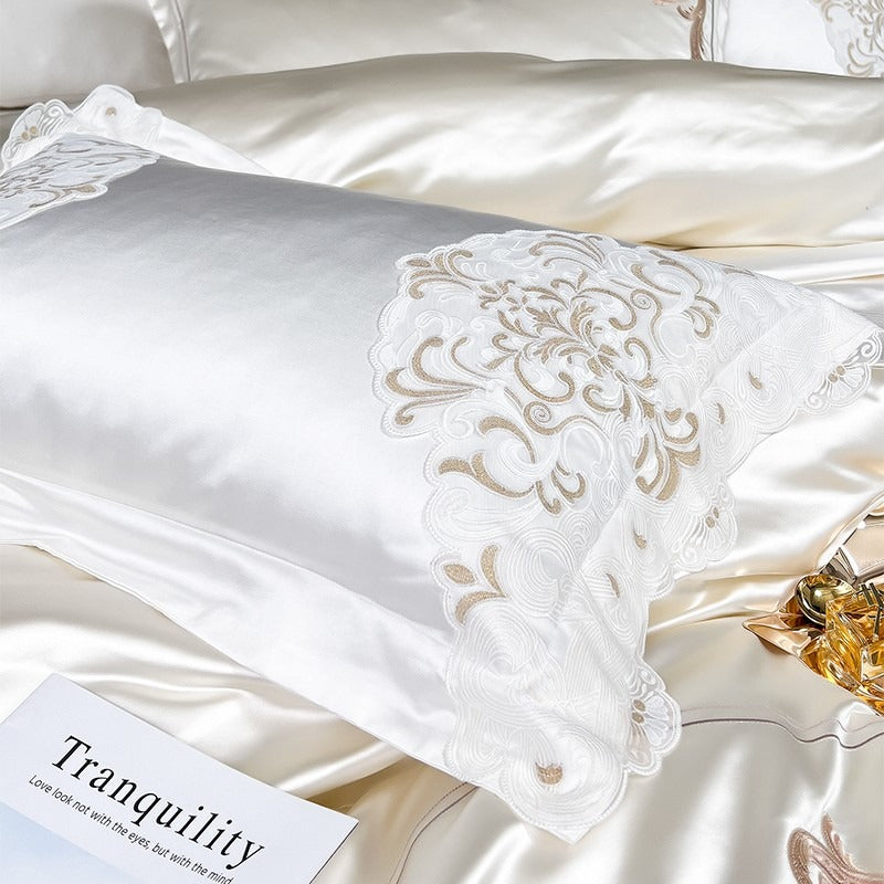 Esana White Embroidery Egyptian Cotton Bedding Set