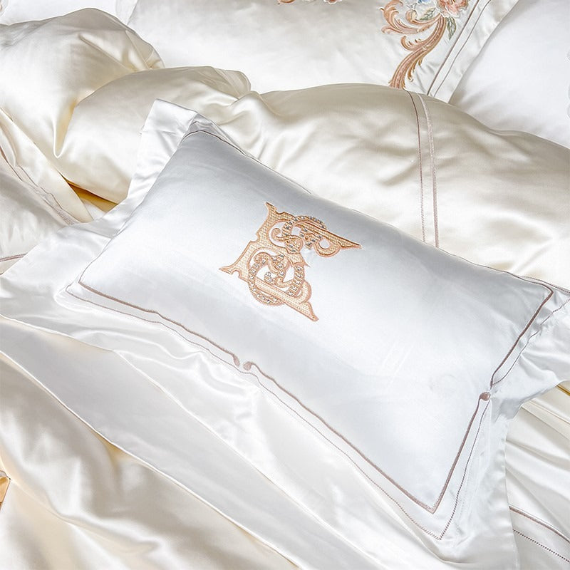 Esana White Embroidery Egyptian Cotton Bedding Set