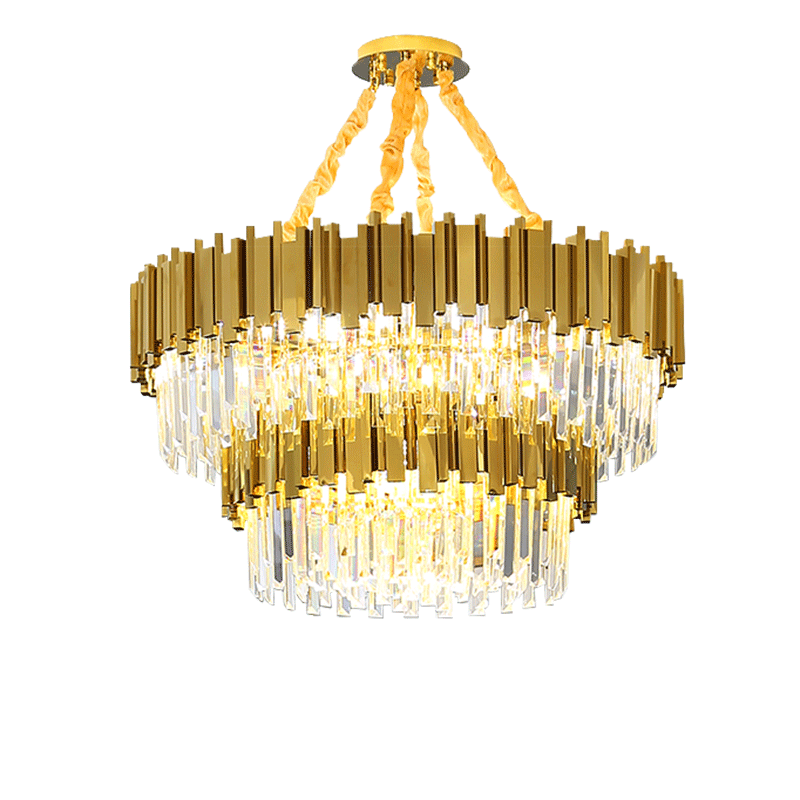 WOMO  Linear Gold Crystal Chandelier-WM2185c