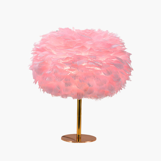 Feather Table Lamp Fairy Bloom for Bedroom, Pink