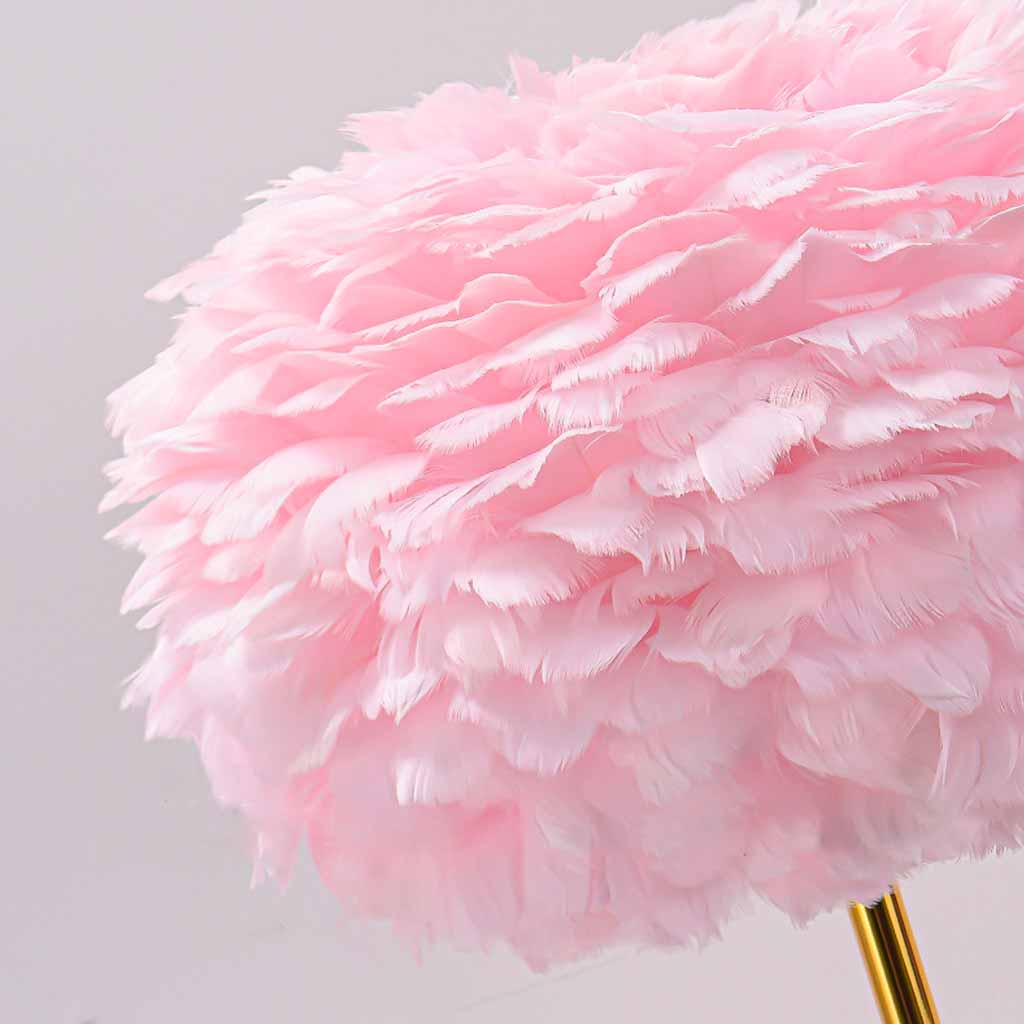 Feather Table Lamp Fairy Bloom for Bedroom, Pink