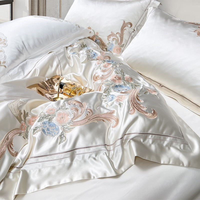 Esana White Embroidery Egyptian Cotton Bedding Set