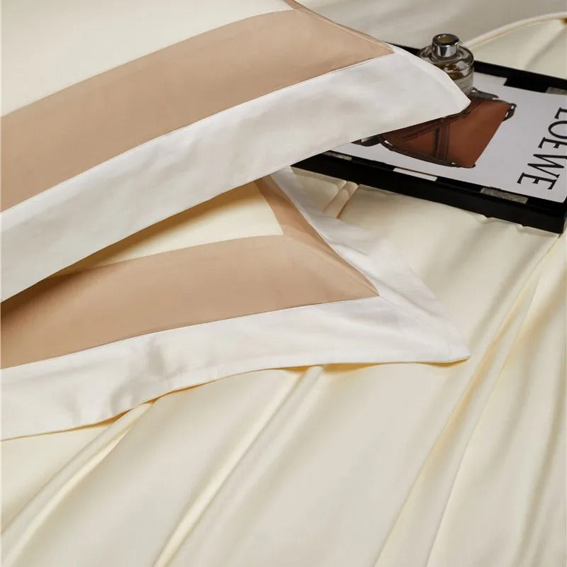 Luxor Beige Stripe Egyptian Cotton Bedding Set