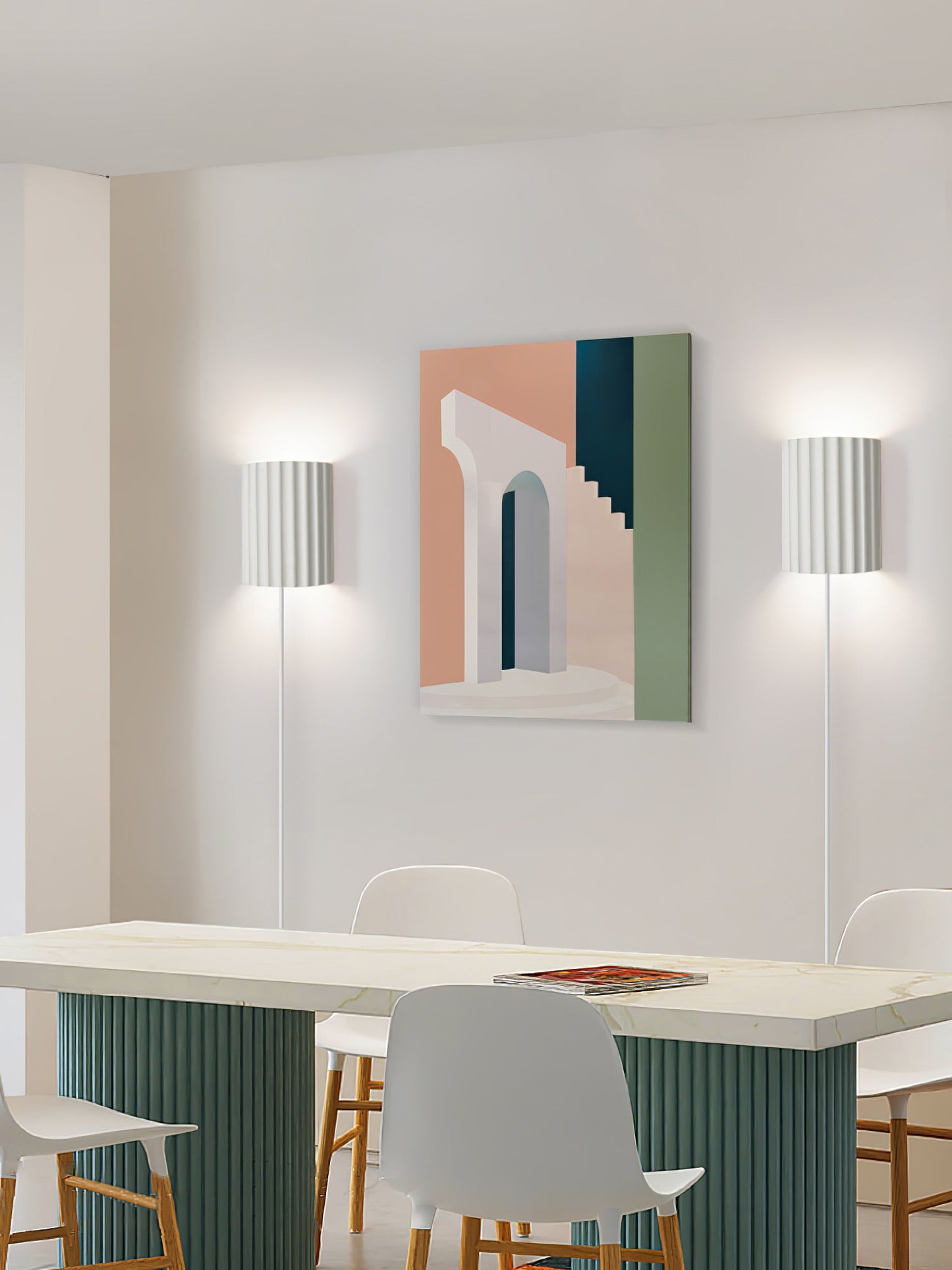 Fluted Resin Plug In Wall Lamp