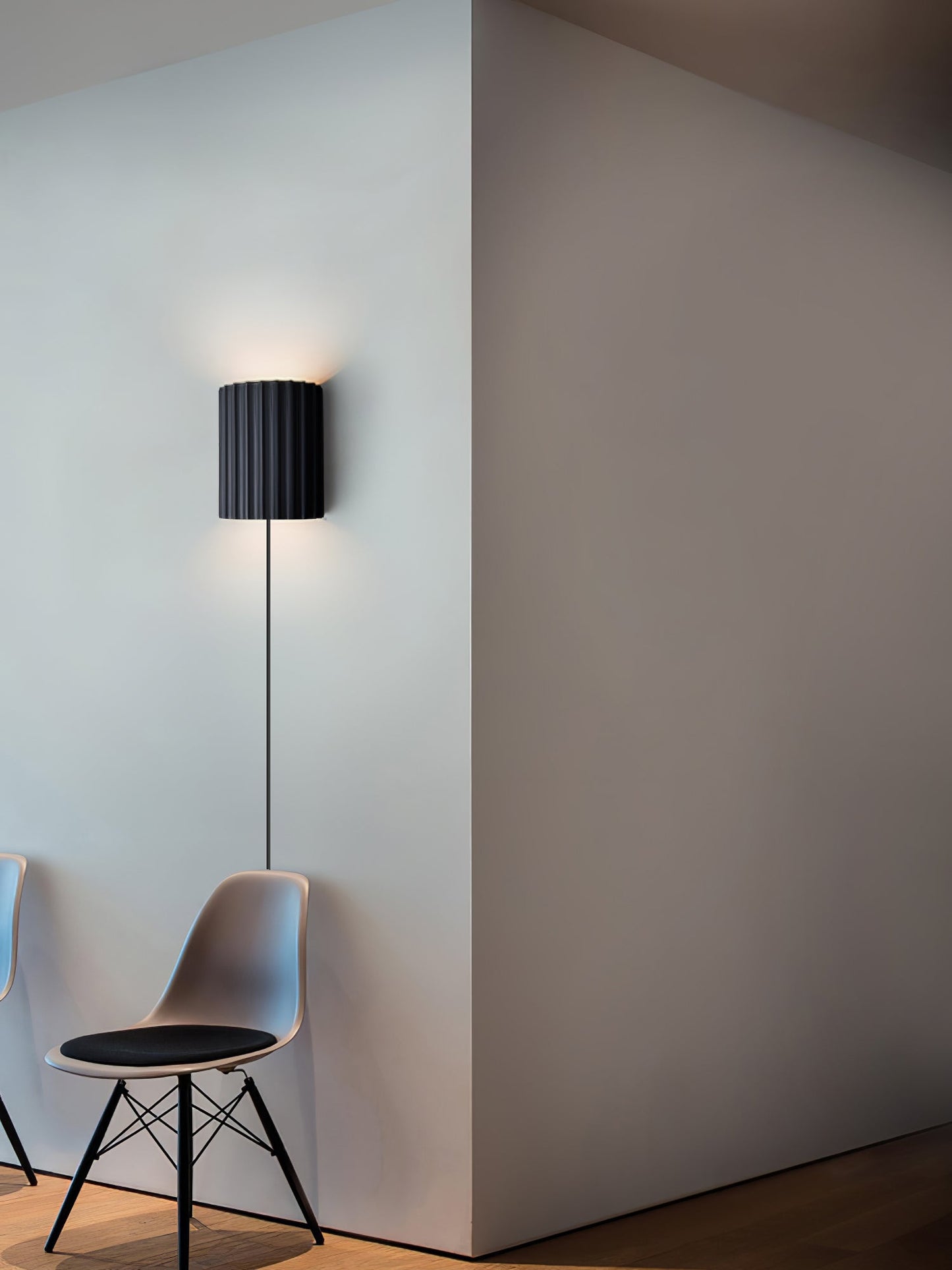 Fluted Resin Plug In Wall Lamp