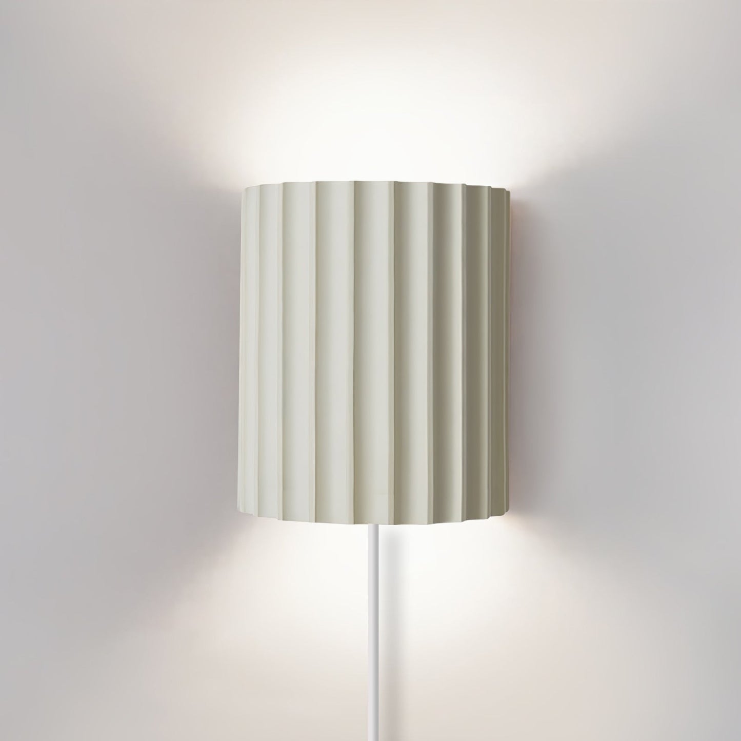 Fluted Resin Plug In Wall Lamp