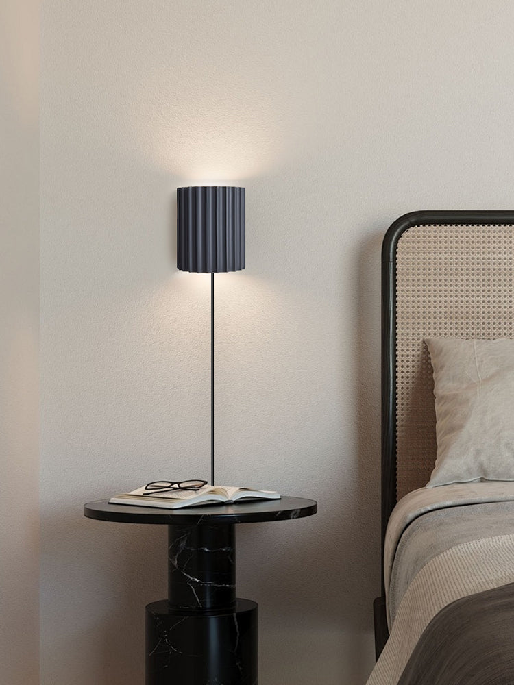 Fluted Resin Plug In Wall Lamp