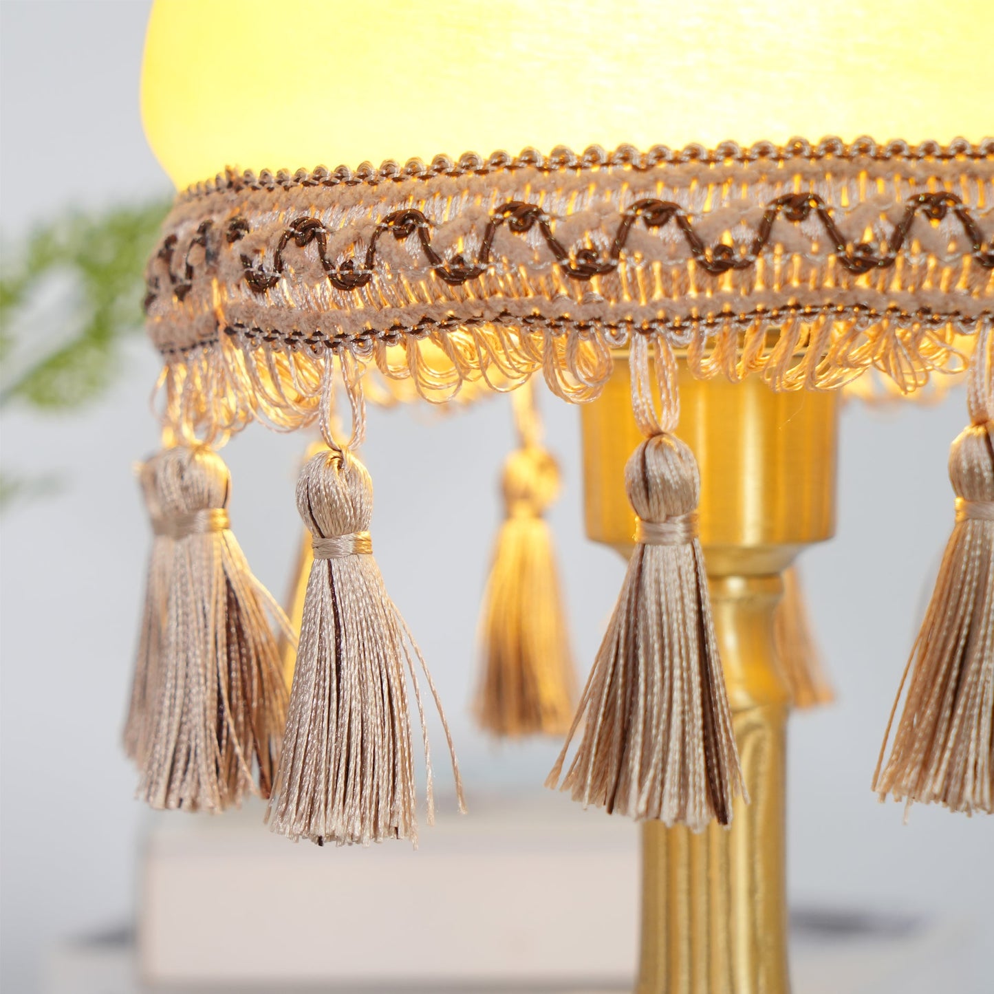 French Tassels Brass Table Lamp