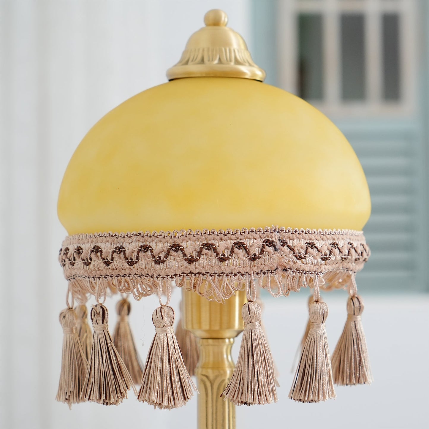 French Tassels Brass Table Lamp