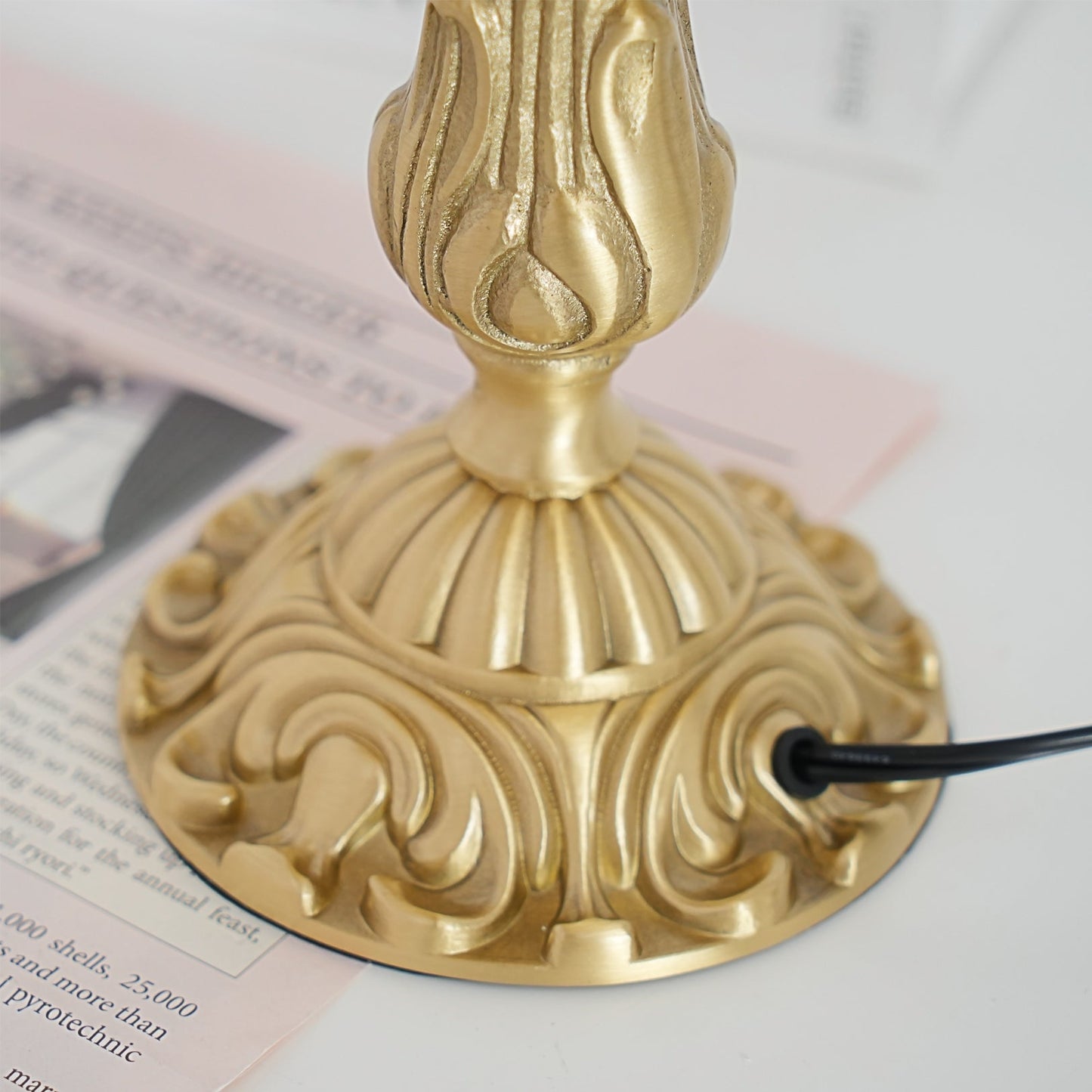 French Tassels Brass Table Lamp