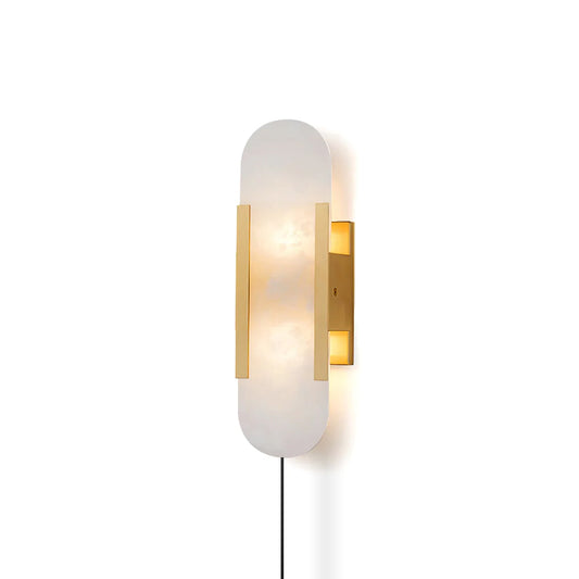 Geometric Harmony Alabaster Plug In Wall Lamp