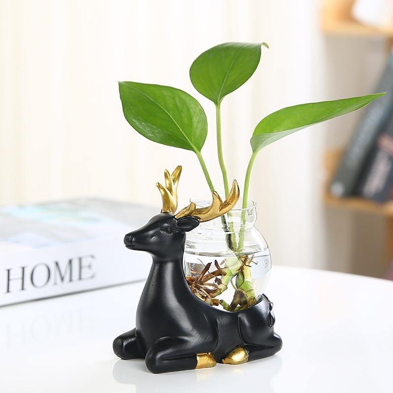 HomeQuill‚Ñ¢ Hydroponic Deer Vase - Nordic Side - 