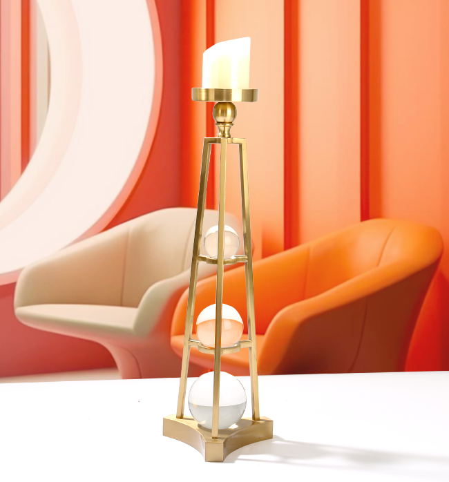 The Athena Collection Candle Holder - Large, Gold