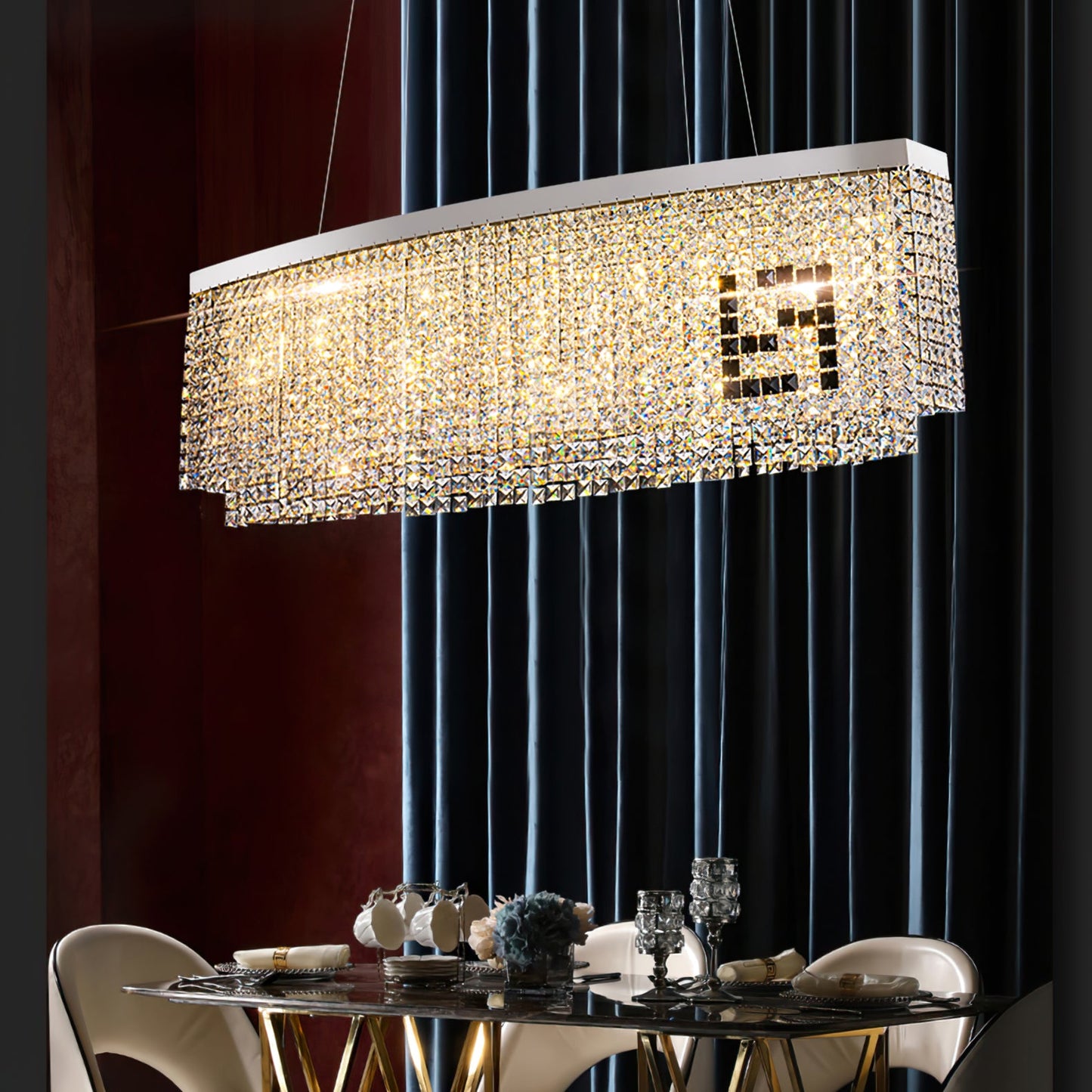 Liliana Rectangle Crystal Chandelier