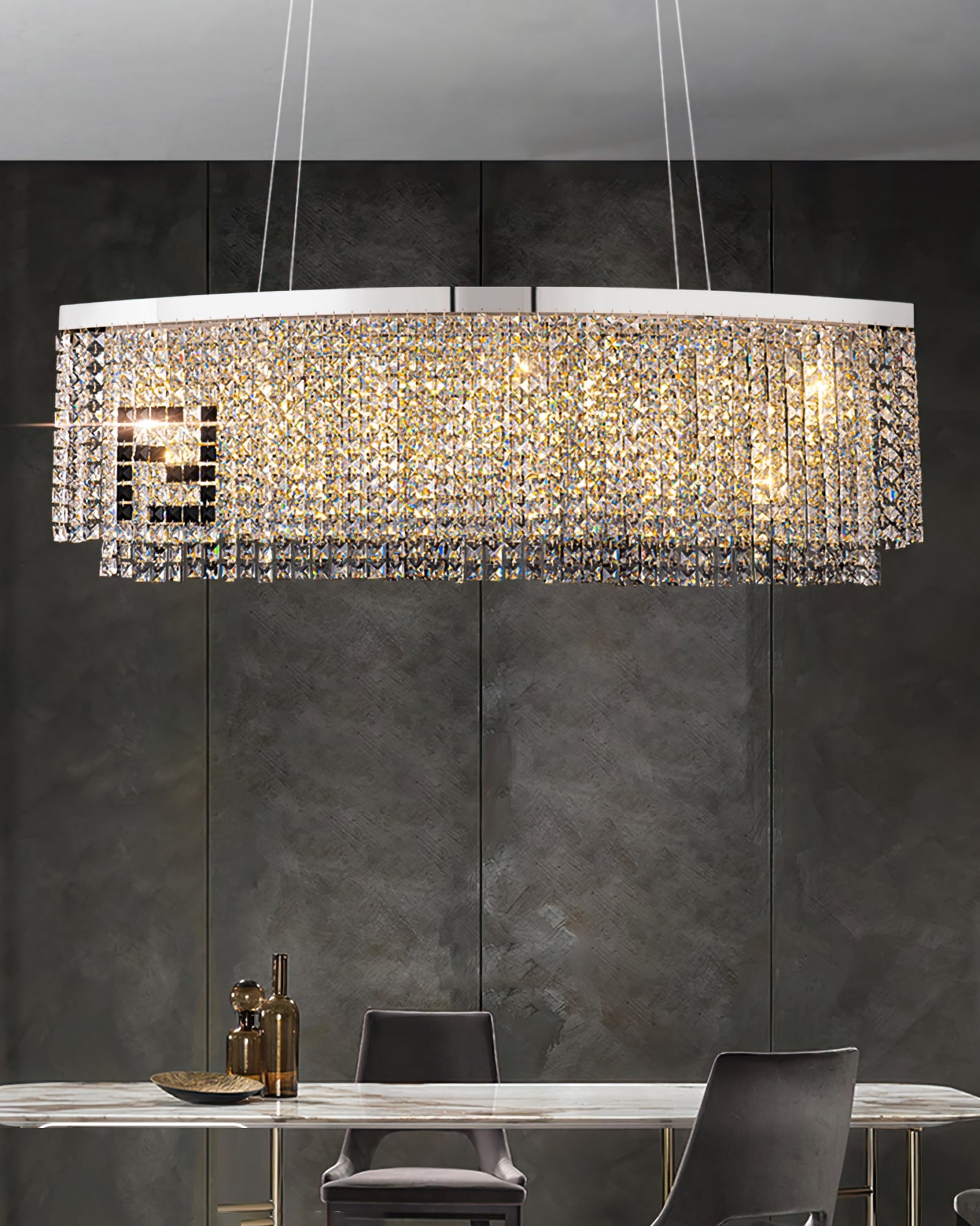 Liliana Rectangle Crystal Chandelier