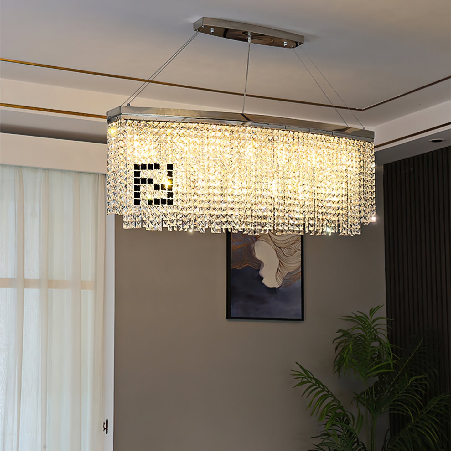 Liliana Rectangle Crystal Chandelier