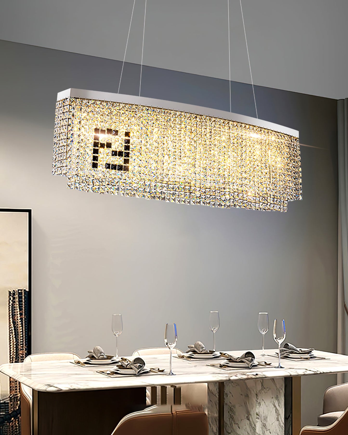 Liliana Rectangle Crystal Chandelier