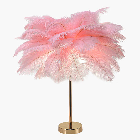 Ostrich Feather Table Lamp Elegant