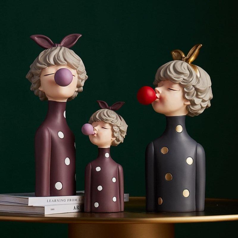Bubblegum Girl Resin Figurine
