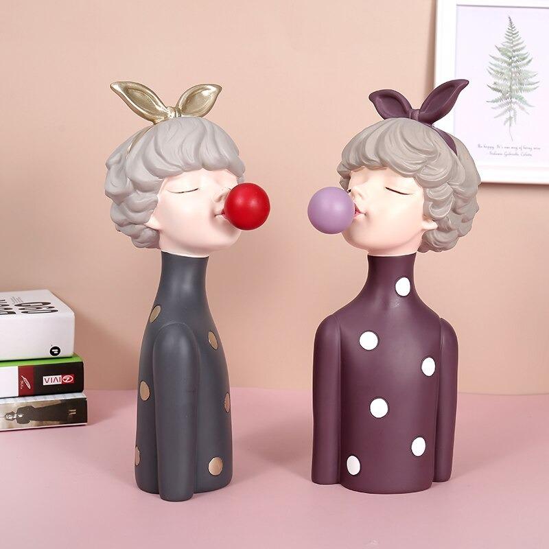Bubblegum Girl Resin Figurine