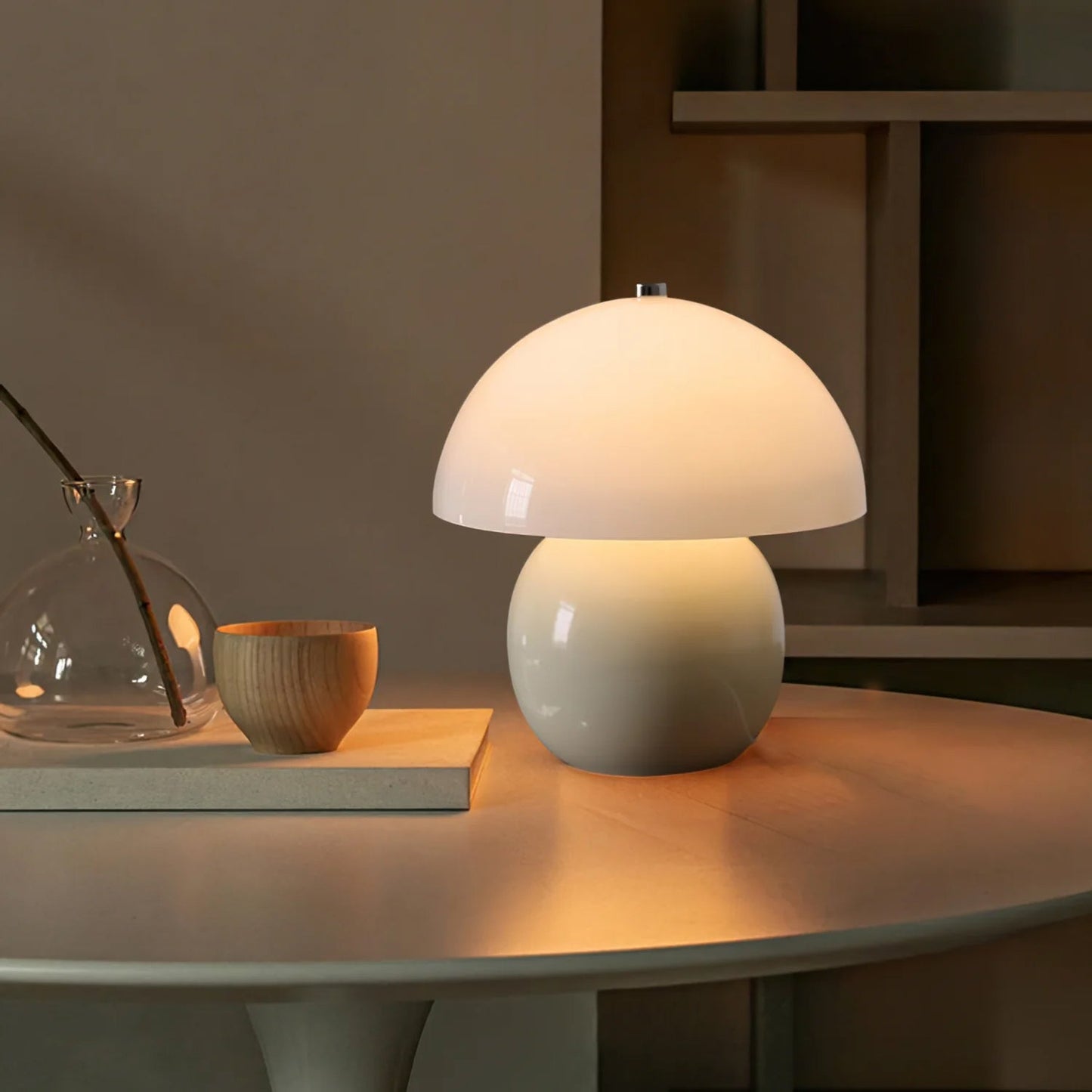 Mushroom Ceramic Built-in Battery Table Lamp