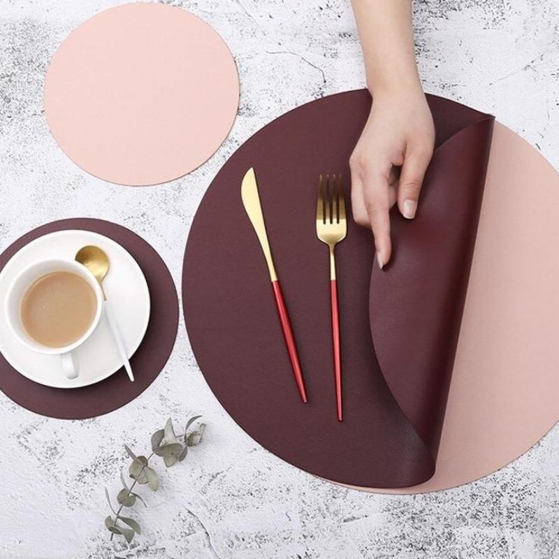 Basic Faux Leather Placemat Set