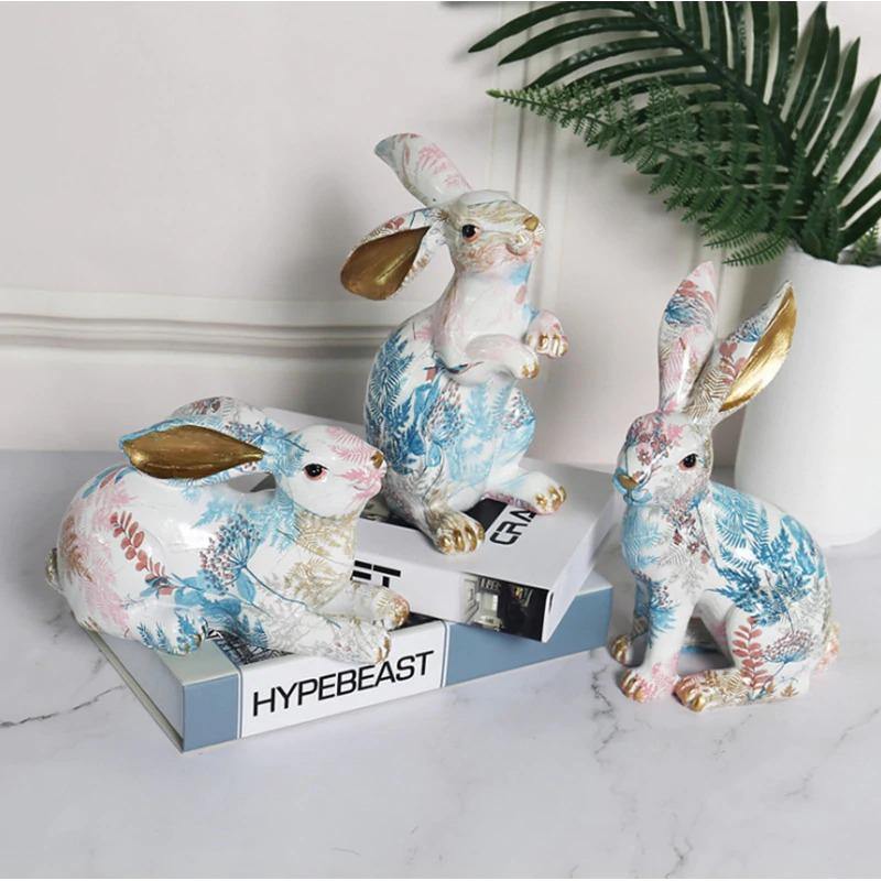 HomeQuill‚Ñ¢ Bunny Rabbit Tabletop Statue - Nordic Side - 