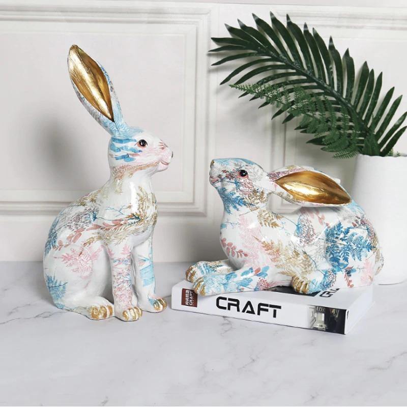 HomeQuill‚Ñ¢ Bunny Rabbit Tabletop Statue - Nordic Side - 