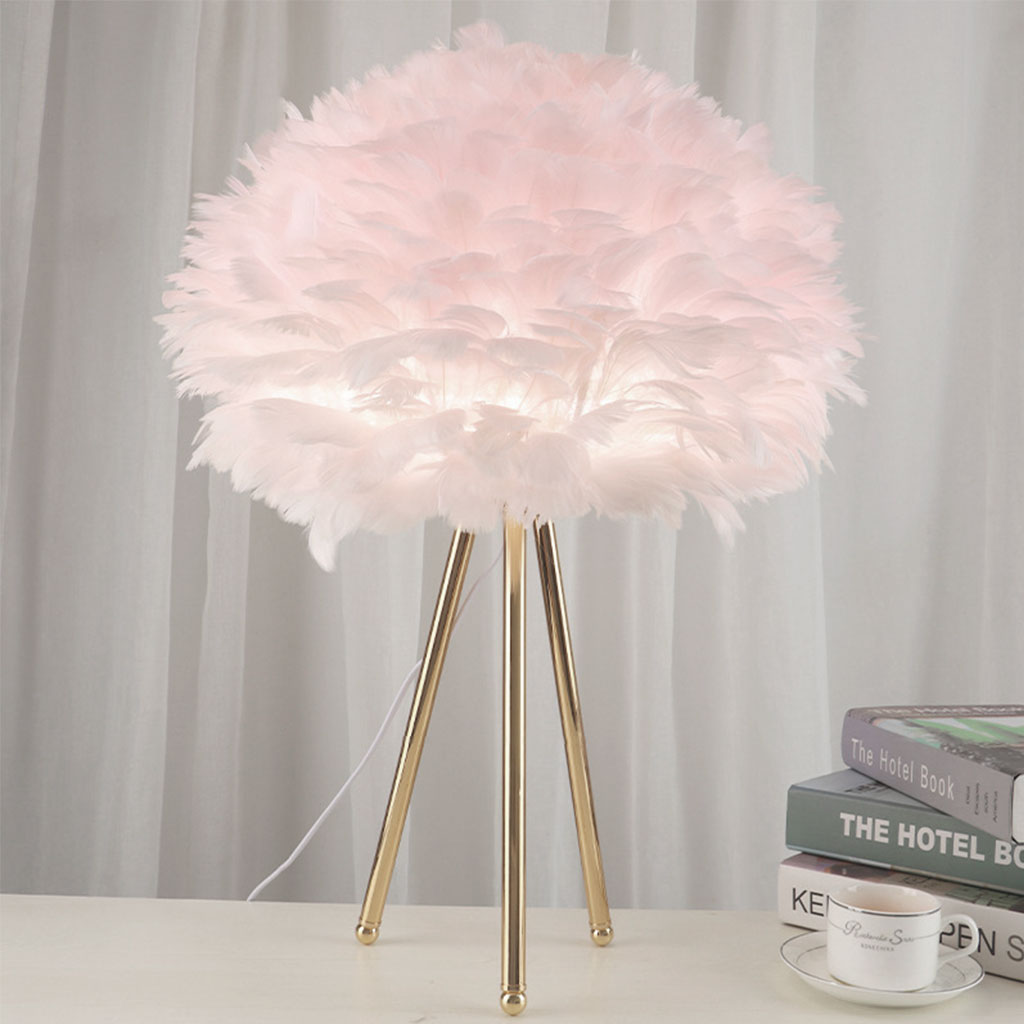 Feather Table Lamp Nordic Style Tripod, 2 Colors