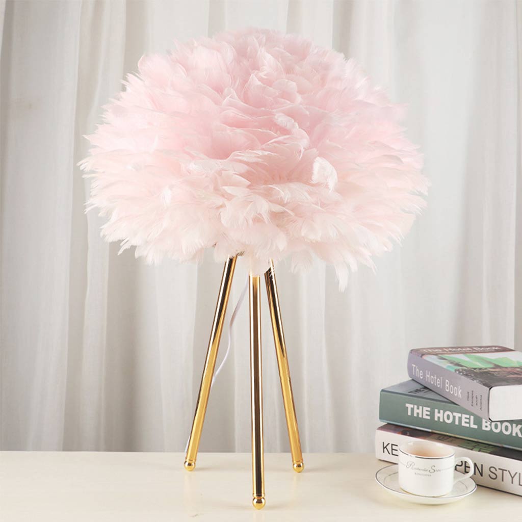 Feather Table Lamp Nordic Style Tripod, 2 Colors