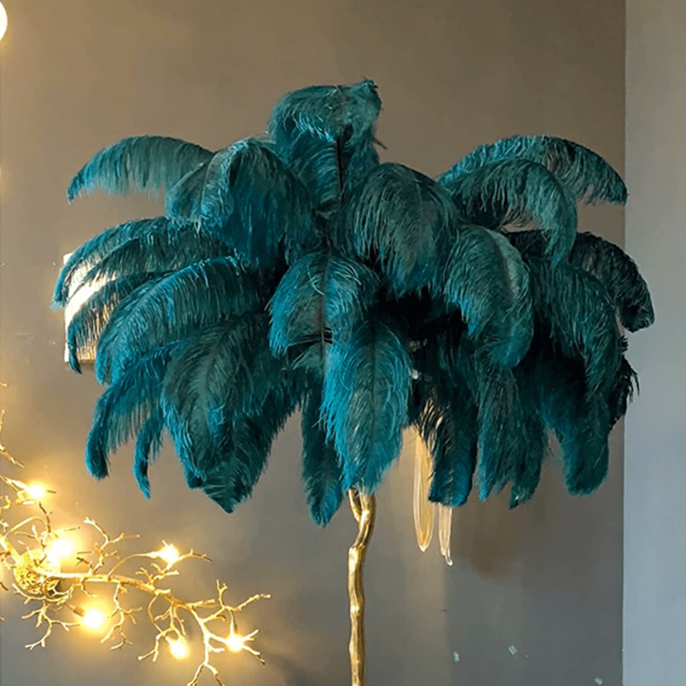 Ostrich Feather Floor Lamp