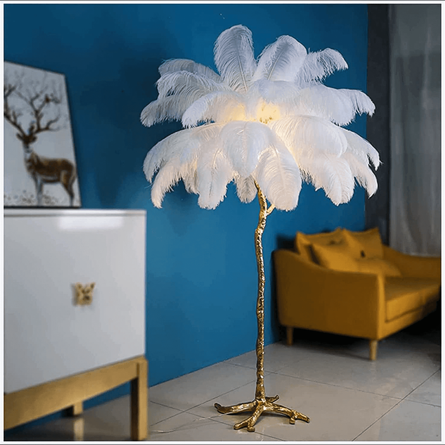 Ostrich Feather Floor Lamp