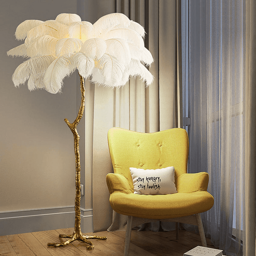 Ostrich Feather Floor Lamp