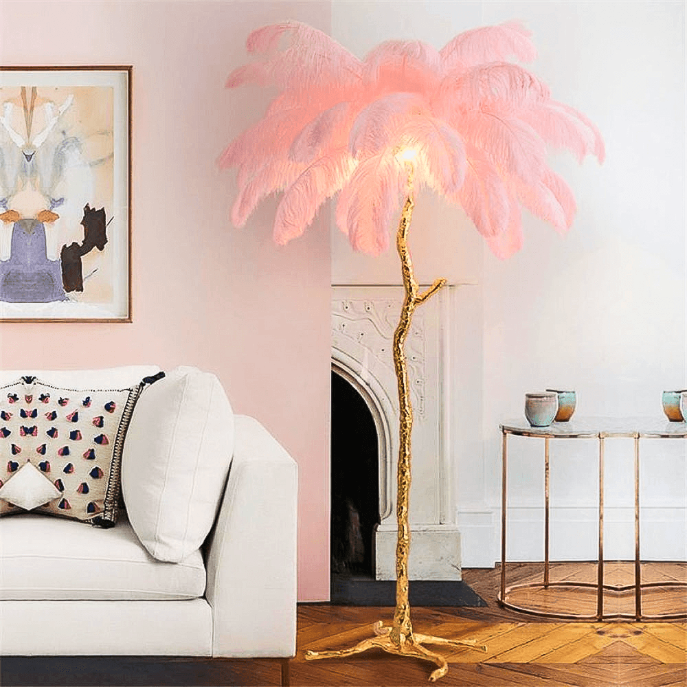 Ostrich Feather Floor Lamp