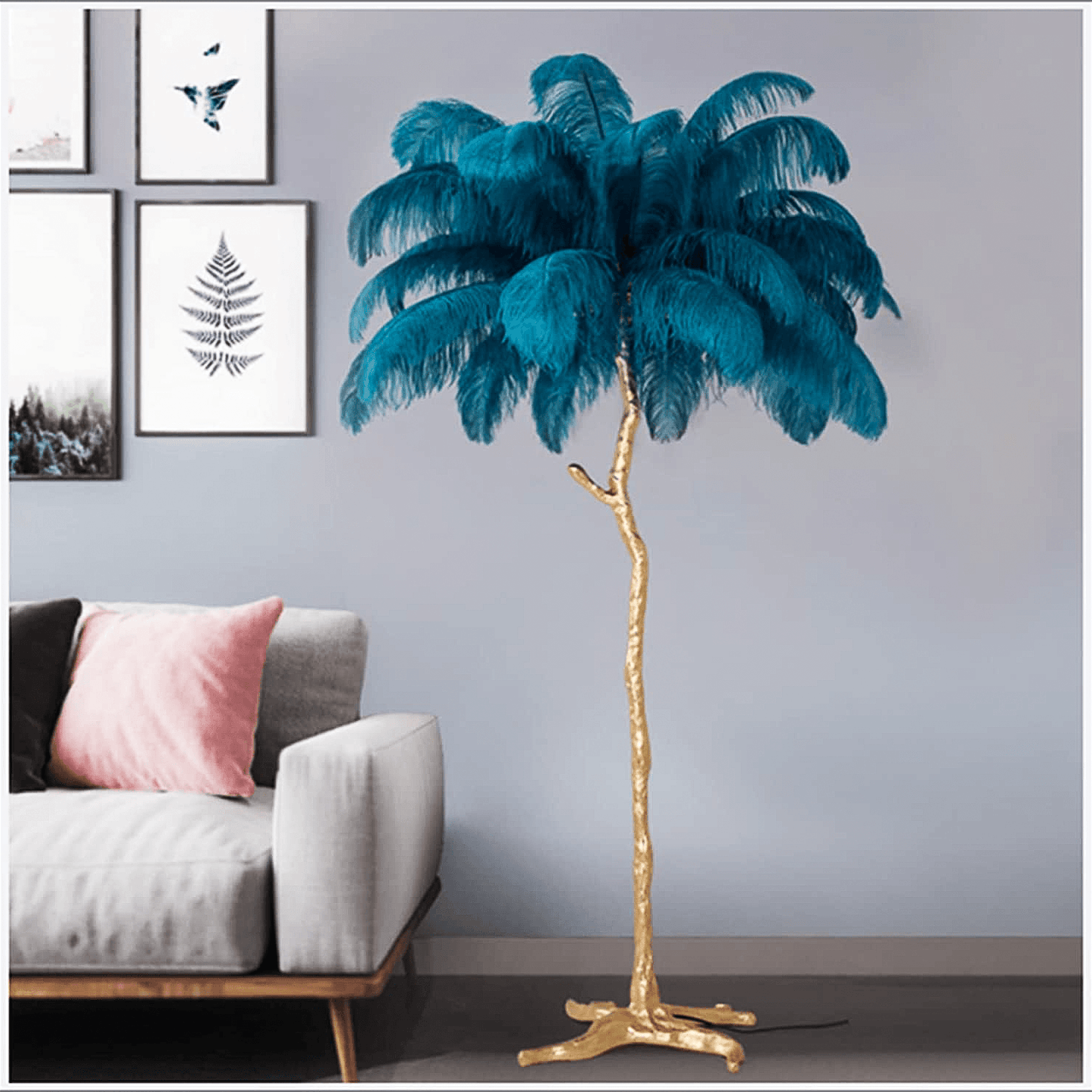 Ostrich Feather Floor Lamp
