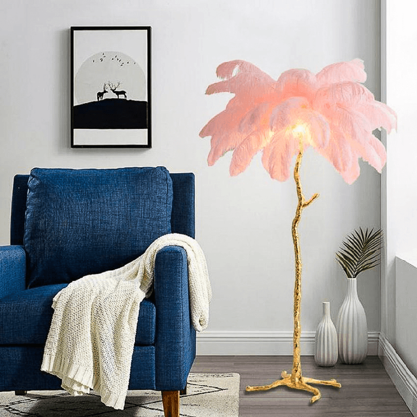 Ostrich Feather Floor Lamp