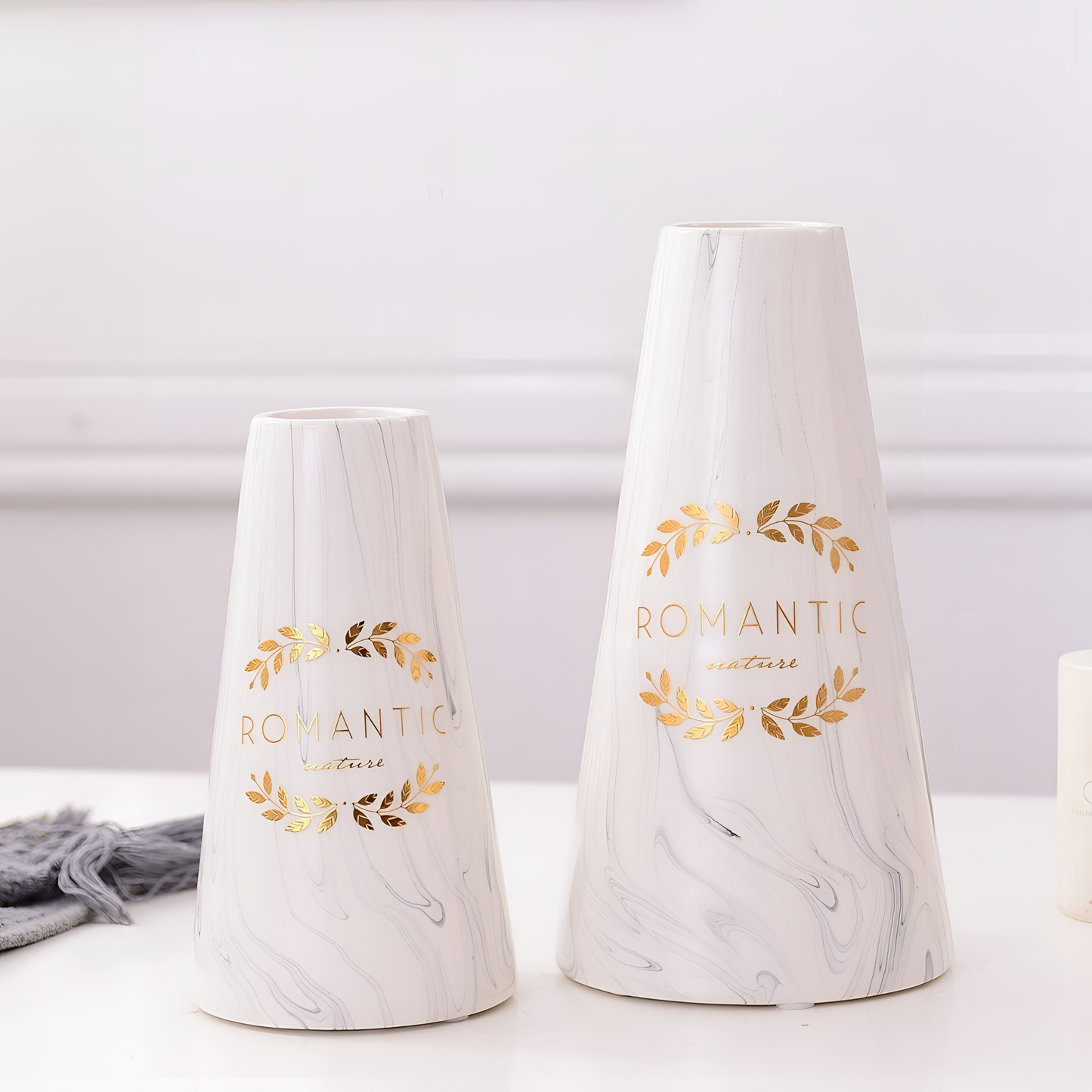 Romantic Marble Vase for Tabletop Decor | Vases | NordicAbode.com
