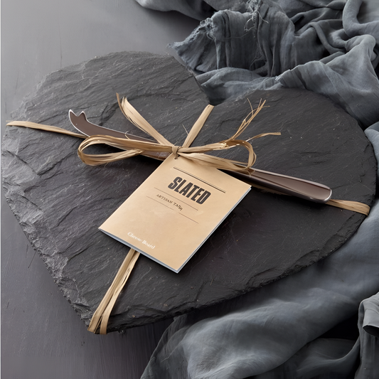 Natural Slate Heart Plates - Natural Material | Serveware | NordicAbode.com