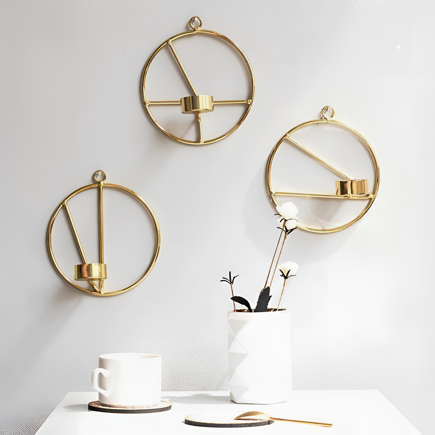 Circle Gold Iron Wall Candleholder | Candleholders | NordicAbode.com